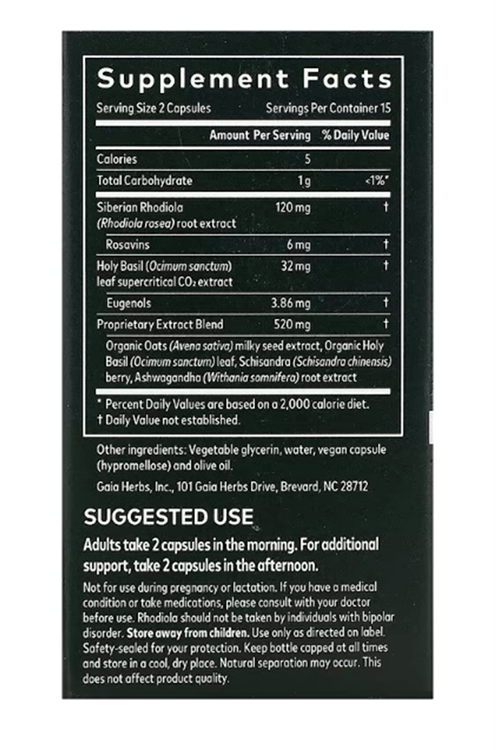 Gaia Herbs, Stress Response, 30 Vegan Capsules. Usa.3739