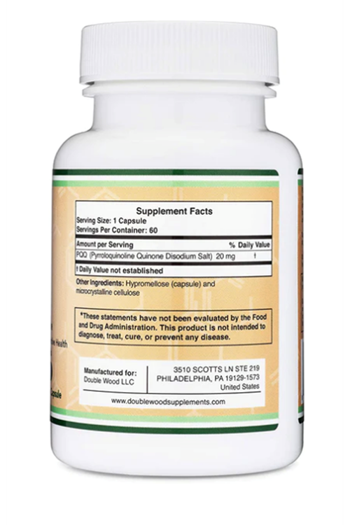 Double Wood  PQQ (Pyrroloquinoline quinone) 20mg 60 Capsul. Usa Version 4035