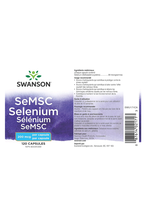 Swanson Semsc Selenium 200 mcg 120 Capsules. Usa Version.3930