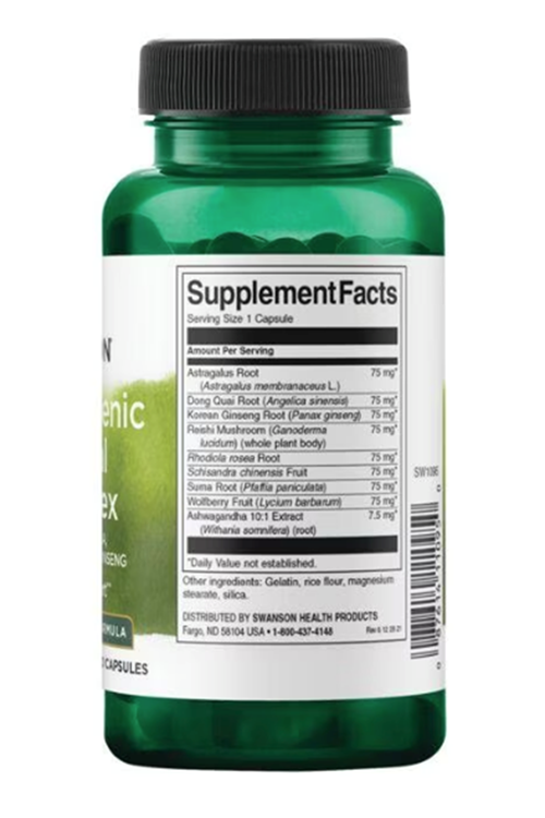 Swanson Premium Adaptogenic Herbal Complex with Rhodiola, Ashwaganda & Ginseng 60 capsul.Usa Version 42.