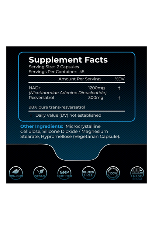 WELLNESS LABS Liposomal NAD 1500mg - with Resveratrol 90 Capsul.Abd Menşei. 4054.