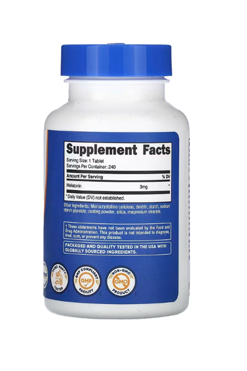 Nutricost, Mela/tonin, 3 mg, 240 Tablets.3933.