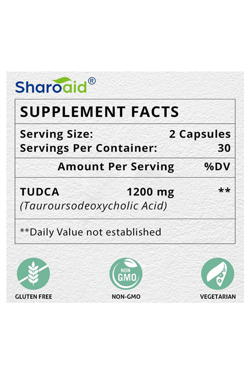 Sharoaid TUDCA Liver Support Supplements 1200 mg 60 Capsul. Usa Version.4048.