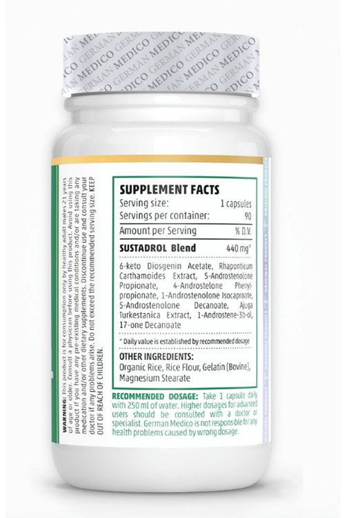 German Medıco SUSTADROL 440mg 90 Capsul. (Verıfy + Kare Kod Mevcut) Orj Ürün.55.