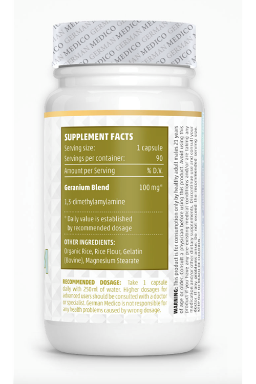 German Medıco GERANIUM (1.3D) 100mg 90 Capsul. (Verıfy + Kare Kod Mevcut) Orj Ürün.4437