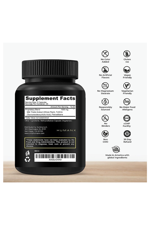 HUMANX TUDCA+ 1000mg 60 Capsul (Tauroursodeoxycholic Acid) - USA Amazon Best Seller.57.