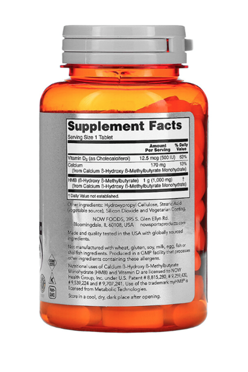 NOW Sports  HMB  Double Strength  1,000 mg, 90 Tablets. Usa version.58.