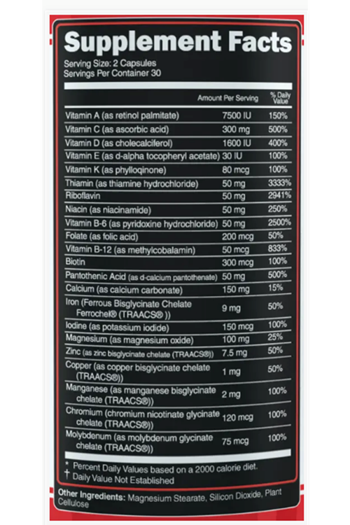 Primeval Labs Glory MV: Multivitamin / Minerals for the Masses 30 Servis 60 Capsul.Usa.3536