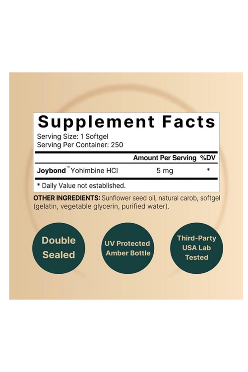 Naturebell Yohimbe HCL 5mg, 250 Softgels, Joybond* - Ultra Strength.USA Amazon Best Seller.3735
