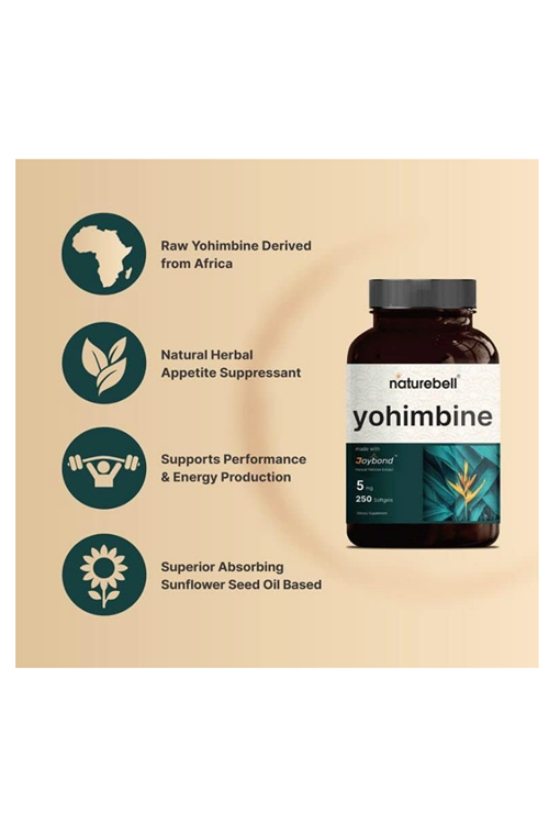 Naturebell Yohimbe HCL 5mg, 250 Softgels, Joybond* - Ultra Strength.USA Amazon Best Seller.3735