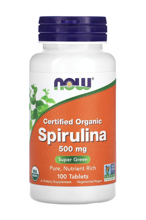 NOW Foods Certified Organic Spirulina 500mg 100 Tablet. USA.3533