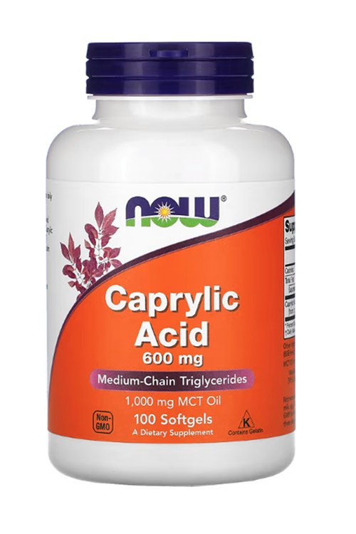 NOW Foods, Caprylic Acid, MCT OİL 600 mg, 100 Softgels. Abd Menşei.4038