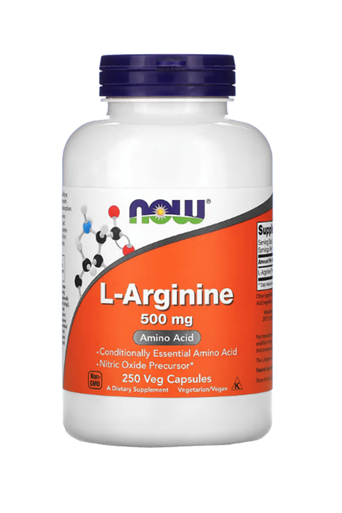 NOW Foods L-Arginine 500mg 250 Veg Capsules.Usa Menşei.3940