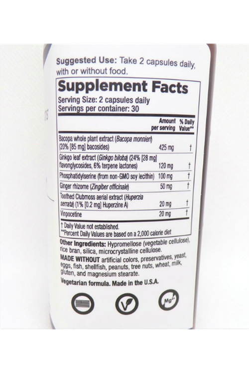LifeSeasons, Clari-T Cognitive Support, Bacopa+Ginkgo biloba+ Phosphatidylserine+Huperzine A+ Ginger+ Vinpocetine 60 Veg Capsul.3979