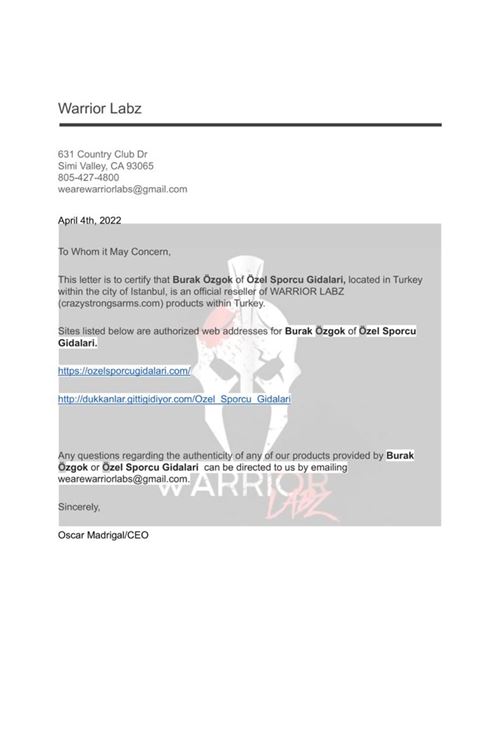 Warrıor Labz Physical Perfection 4 Ester İçerikli  60 Capsules. USA.52.