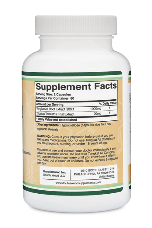 Double Wood Supplements Tongkat Ali Complex 1020mg 120 Capsul.39.