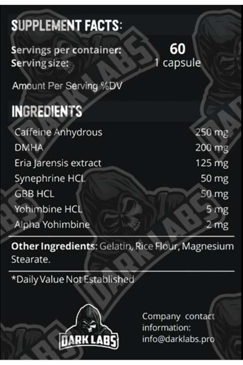 Dark Labs Adrenaline 60 Capsul. Orıjınal Ürün.3945