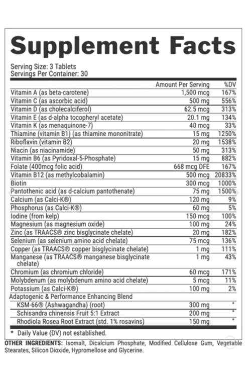 NUTREX VITADAPT Complete Sports Multivitamin 90 Tablet. USA Version.4033