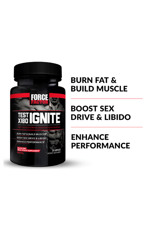 Force Factor Test X180 IGNITE  Testofen,GreenTea,HornyGoat,EGCG,Cafeıne 60 Capsul. USA.3537