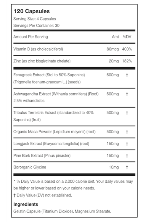 Prımeval Labs Apesh*t Test (Zinc-Fenugrek-Maca-Tribulus-Longjack-Glycine) 120 Capsules. USA.3940