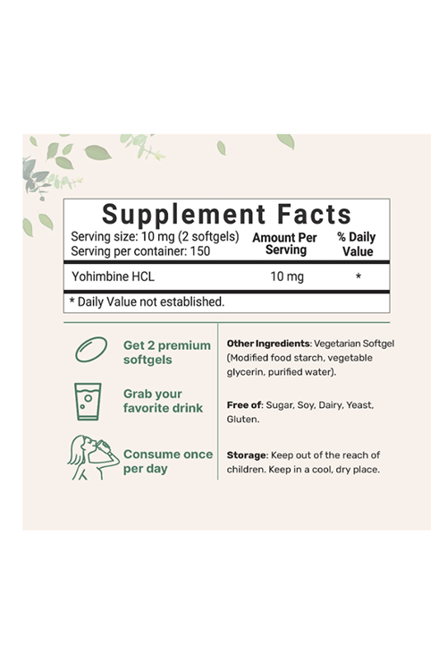 Double Strength Yohımbıne HCL Supplements for Men and Women, 10mg  300 Softgels.USA.3942