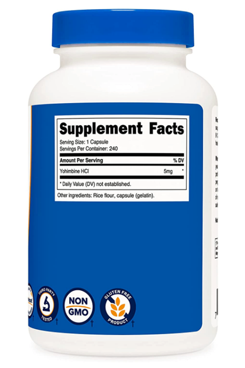 Nutricost Yohimbine HCI 5mg 240 Capsul.Usa Version.Abd Menşei 4142