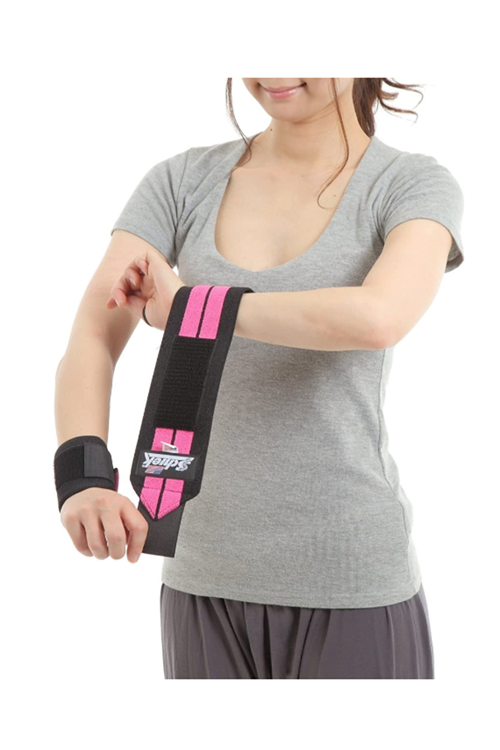 Schiek Sports Model 1112 Heavy Duty 12" Wrist Wraps - Pink/Black MADE IN USA