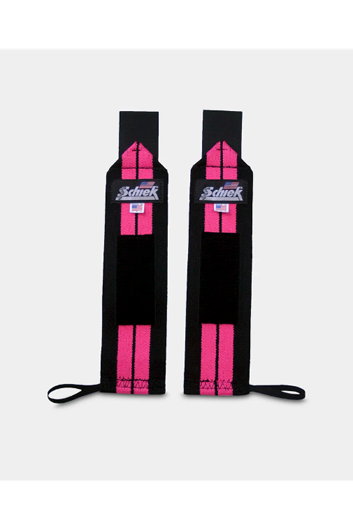 Schiek Sports Model 1112 Heavy Duty 12" Wrist Wraps - Pink/Black MADE IN USA
