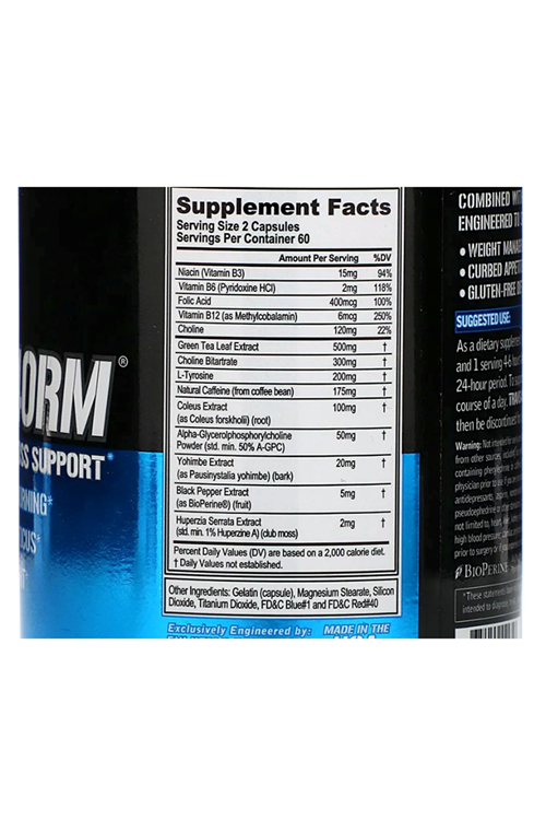 EVL Nutrition, Trans4orm, Energized Weight Loss Support, 120 Capsul..USA MENŞEİ.3935