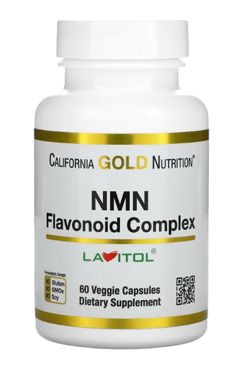 California Gold Nutrition NMN Nicotinamide Mononucleotide+Apigenin+Dihidroquercetin Lavitol, Flavonoid Complex, 60 Veggie Capsul.USA.4060