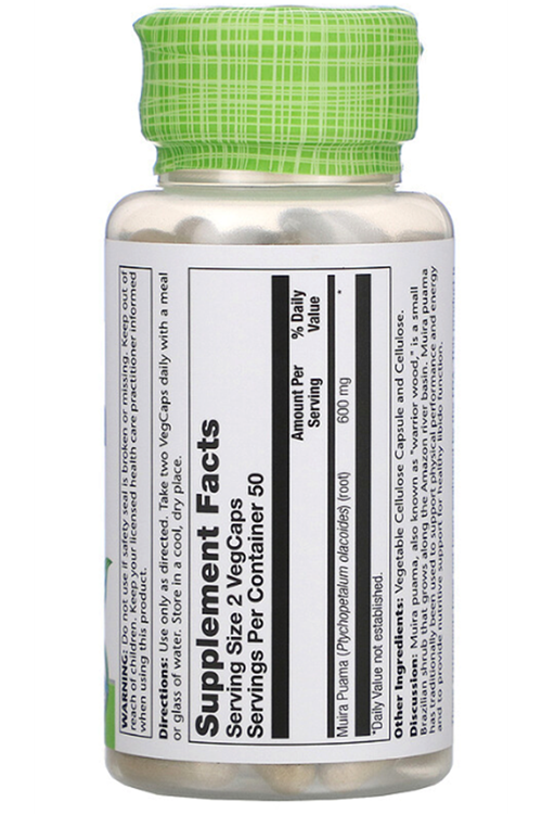 Solaray Muira Puama, 300 mg, 100 VegCaps-USA MENŞEİ.4036.