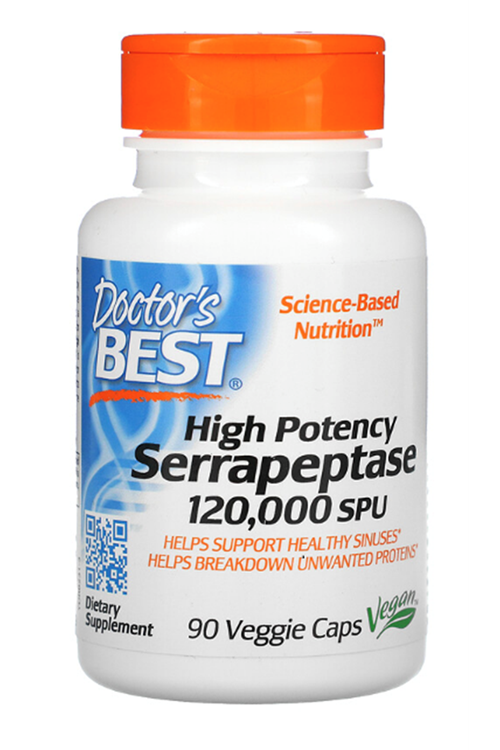 Doctor's Best, High Potency Serrapeptase, 120,000 SPU, 90 Veggie Capsul.USA.56.