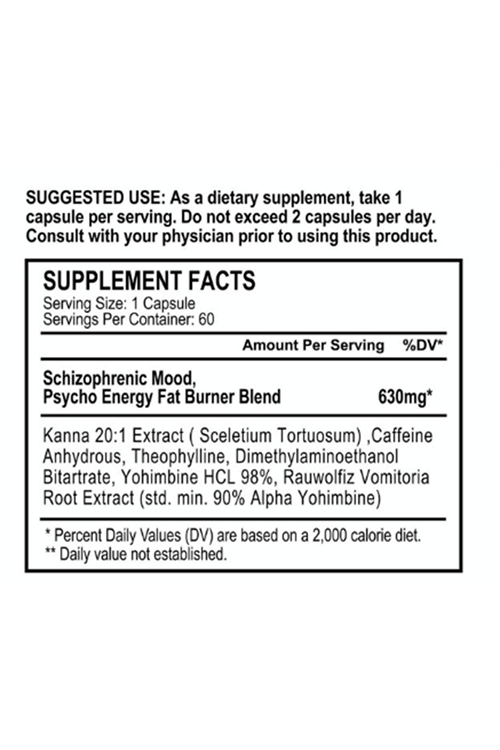 Psycho Pharma Schizophrenic Psycho 60 Capsul (EXP:05.18.2025).Usa Version 3744