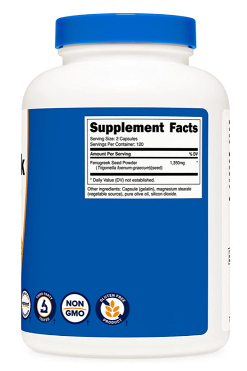 Nutricost Fenugreek Seed 1350mg, 240 Capsul.37.