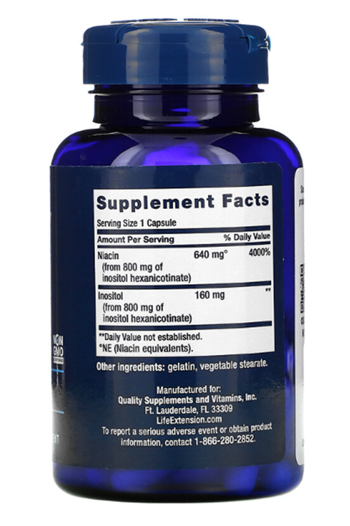 LIFE Nutrıtion No Flush Niacin 640mg 100 Capsul. abd Menşei.38.