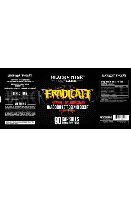 BLACKSTONE LABS ERADICATE (VÜCUTTA SU TUTMAYA-ÖSTROJONE -ARIMISTANE+NAC+SafedMusli) 90 Kapsul.3742