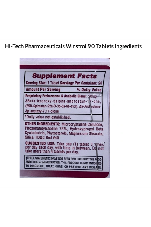 Hi-Tech Pharmaceuticals Wınstrol Cutting Prohor mone 90 Tab Steroid Değildir.Besin Desteğidir.58.
