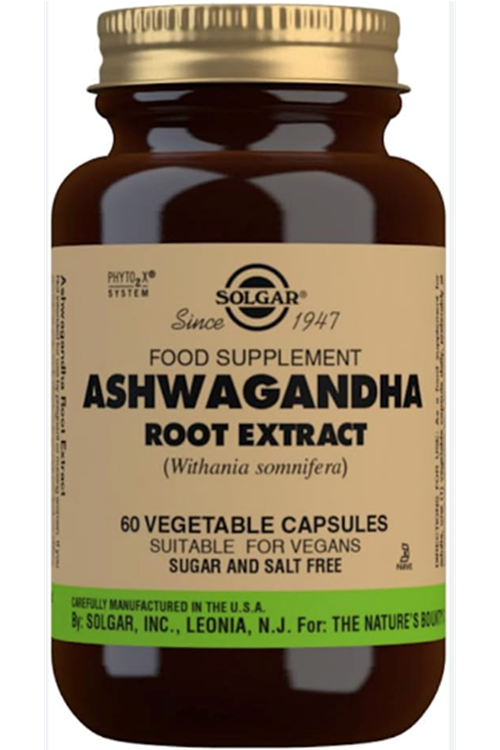 SOLGAR Ashwagandha Root Extract, 60 Vegetable Capsules.USA MENŞEİ.4041.