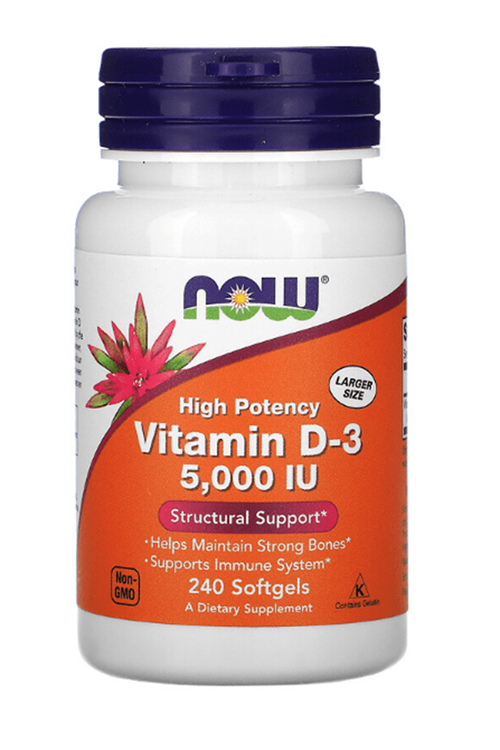 Now Foods  High Potency Vitamin D-3  (5,000 IU)  240 Softgels.Usa Menşei.4039