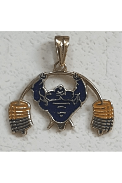 Bodybuıldıng Kolye ucu 925 Ayar Mineli Gümüş, Pirinç Kaplama Zincir Hediye.(KARGO ÜCRETİ ALICIYA AİTTİR)