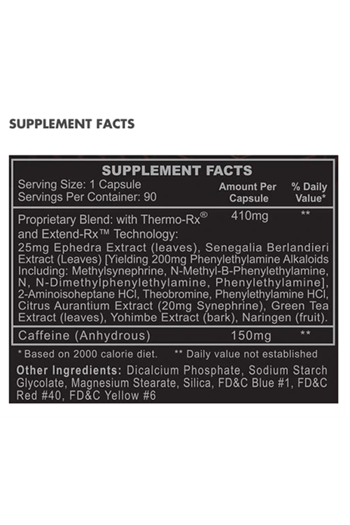 Hi-Tech Pharmaceuticals Black Widow®Ephedra ve DMHA (Fat Loos Fat Burning) 90 Capsul.40.