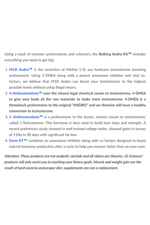 LG Sciences PROHORMON Bulking Andro Kit ( 90 Tablet + 60 Tablet + 60 Tablet + 90 Tablet ) ABD MENŞEİ.113.