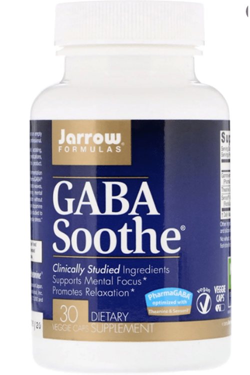 Jarrow Formulas  GA.BA Soothe L-Theanine--Aswanganda, 30 Veggie Capsules.Usa Menşei.