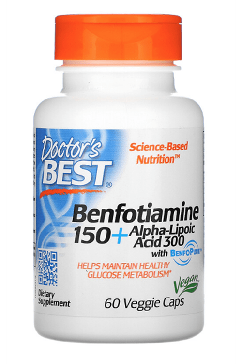 Doctor's Best, Benfotiamine 150 + Alpha-Lipoic Acid 300, 60 Veggie Capsul.4044