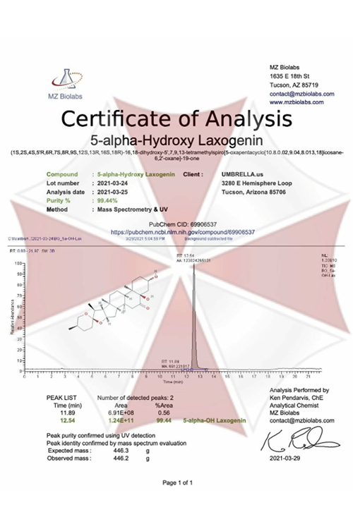 UMBRELLA Labs Laxogenin POWDER 1000mg 1 Gram 30 Servis. 3533