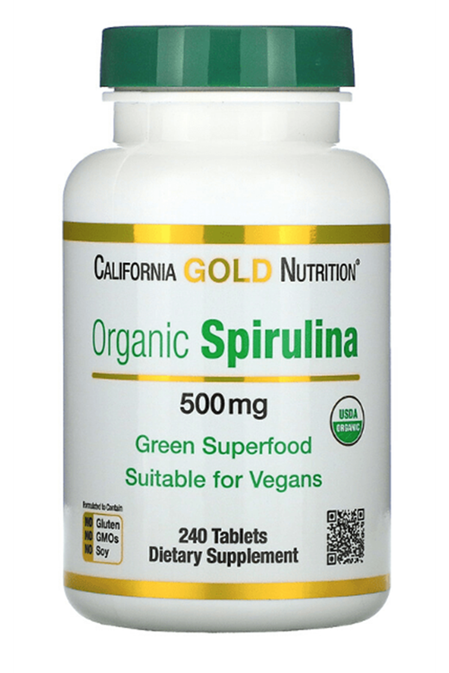 California Gold Nutrition  Organic Spirulina  USDA Organic  500mg  240 Tablet.Usa Menşei.3633