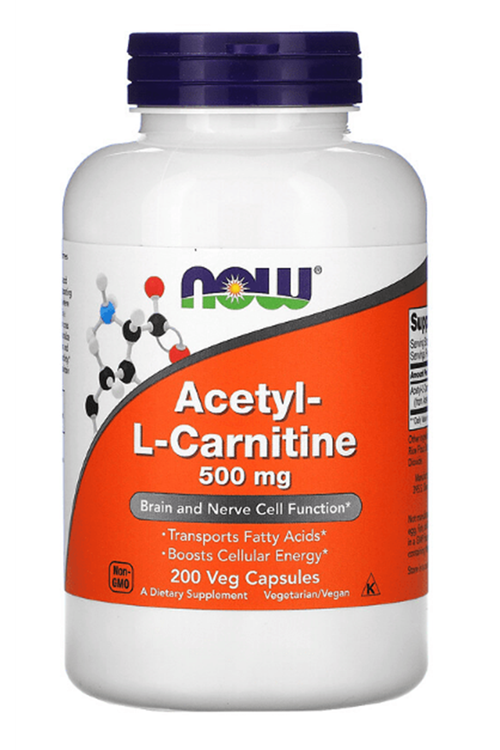 Now Foods  Acetyl-L-Carnitine  500mg  200 Veg Capsul.Usa Version.4061.