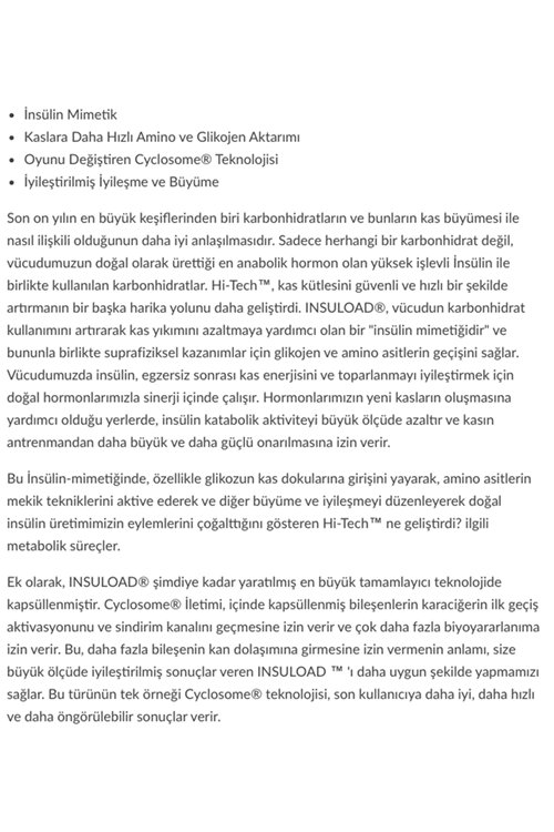 Hi-Tech Pharmaceuticals Insuload 120 Tablets.3745