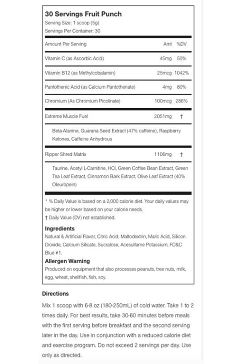 The Ripper ENERGY PERFORMANCE FOCUS FAT BURNER 30 Servis. Orj Usa Version.TR de Olanlarla Karıştırmayın!! 3323