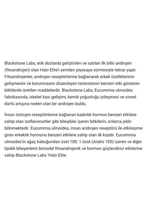 Blackstone HALO ELITE (Fitoandrojen) 90 Tablet.Made ın Usa 46.